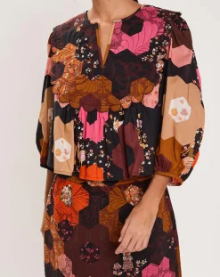 Blouse Médiéval Patchwork imprimée multicolore-Manoush Hot