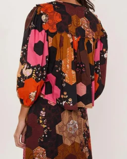 Blouse Médiéval Patchwork imprimée multicolore-Manoush Hot