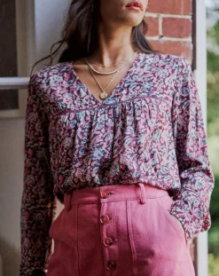 Blouse Melrose aubergine-Garance Paris Clearance