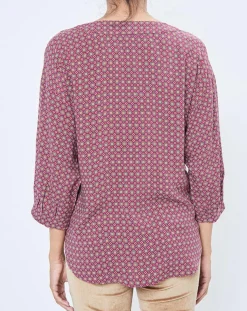 Blouse motif Géométrique rouge/multicolore-Esprit Discount