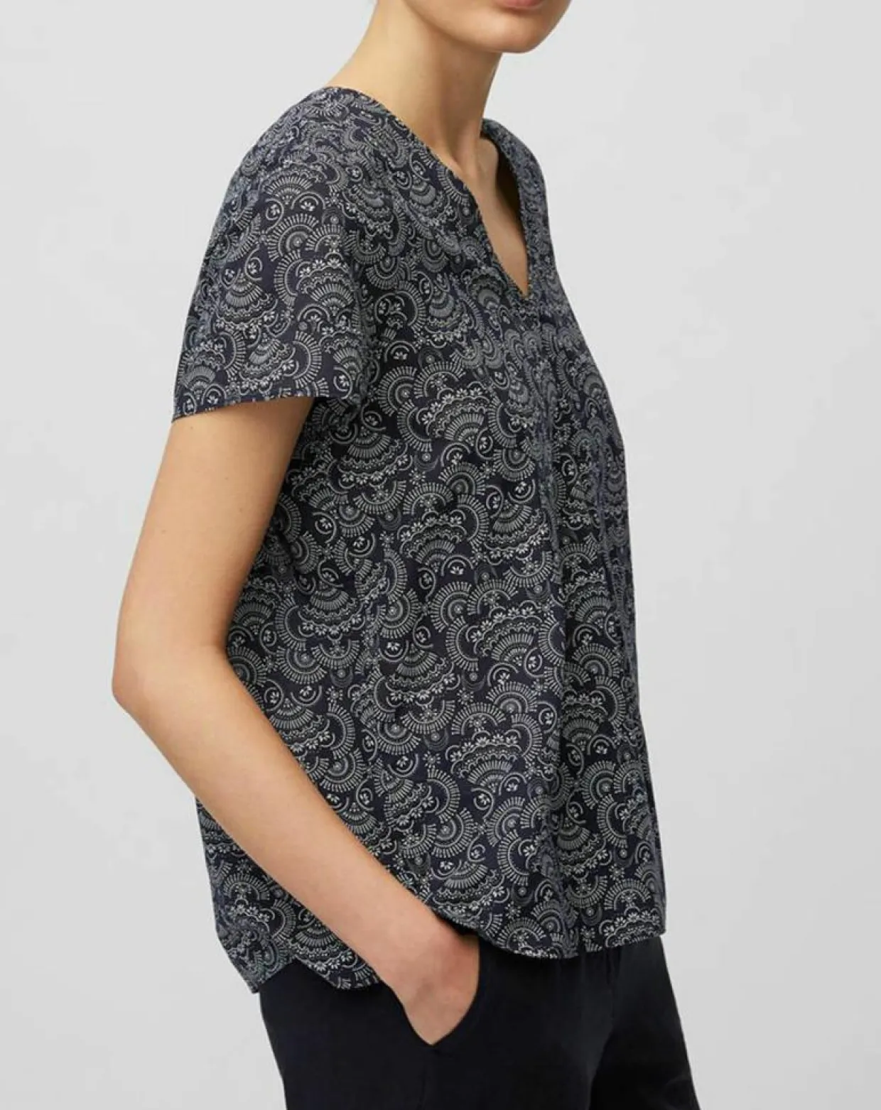 Blouse paisley imprimée bleu/blanc-Marc O'Polo Discount