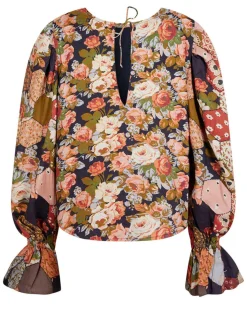 Blouse Patchwork encre-Manoush Sale
