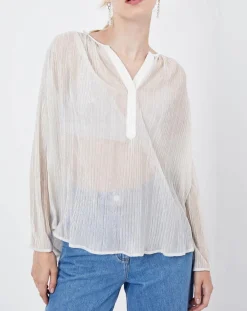 Blouse Plantain transparente blanche-See u Soon Clearance