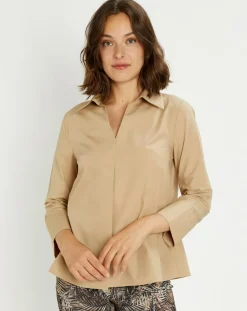 Blouse Pop camel-Lauren Vidal Online