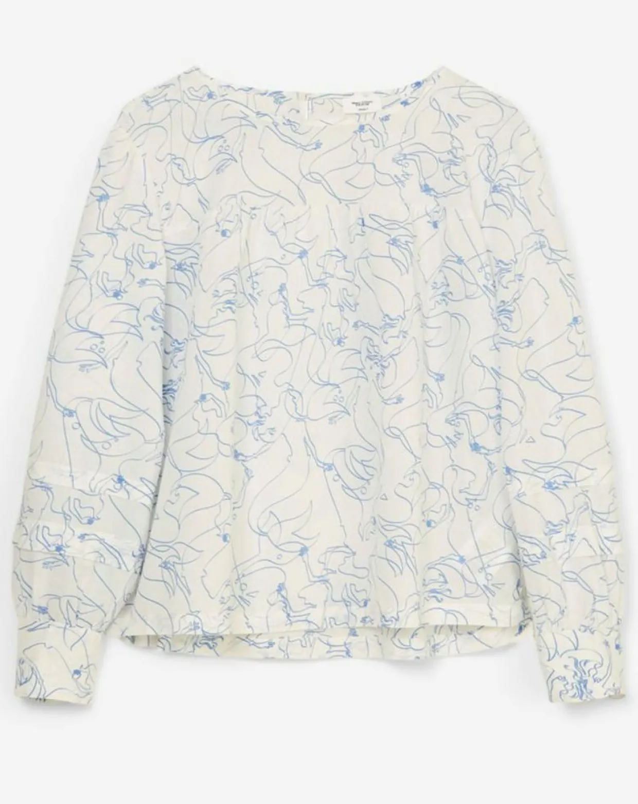 Blouse print sirène blanc/bleu-Marc O'Polo New