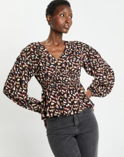 Blouse Print Traviata 2 noir/rouge-Galeries Lafayette Hot
