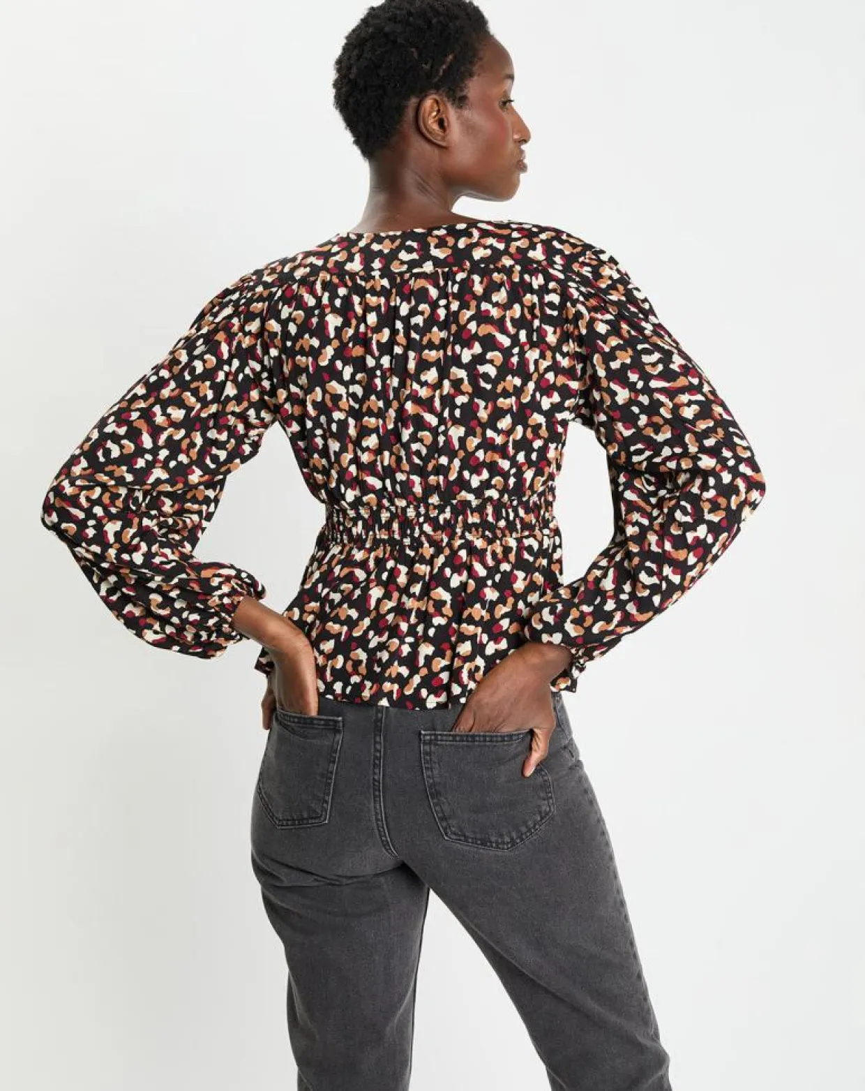 Blouse Print Traviata 2 noir/rouge-Galeries Lafayette Hot