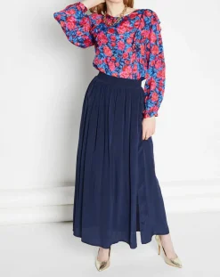 Blouse satinée Lexa rose/bleu-La Petite Etoile Online