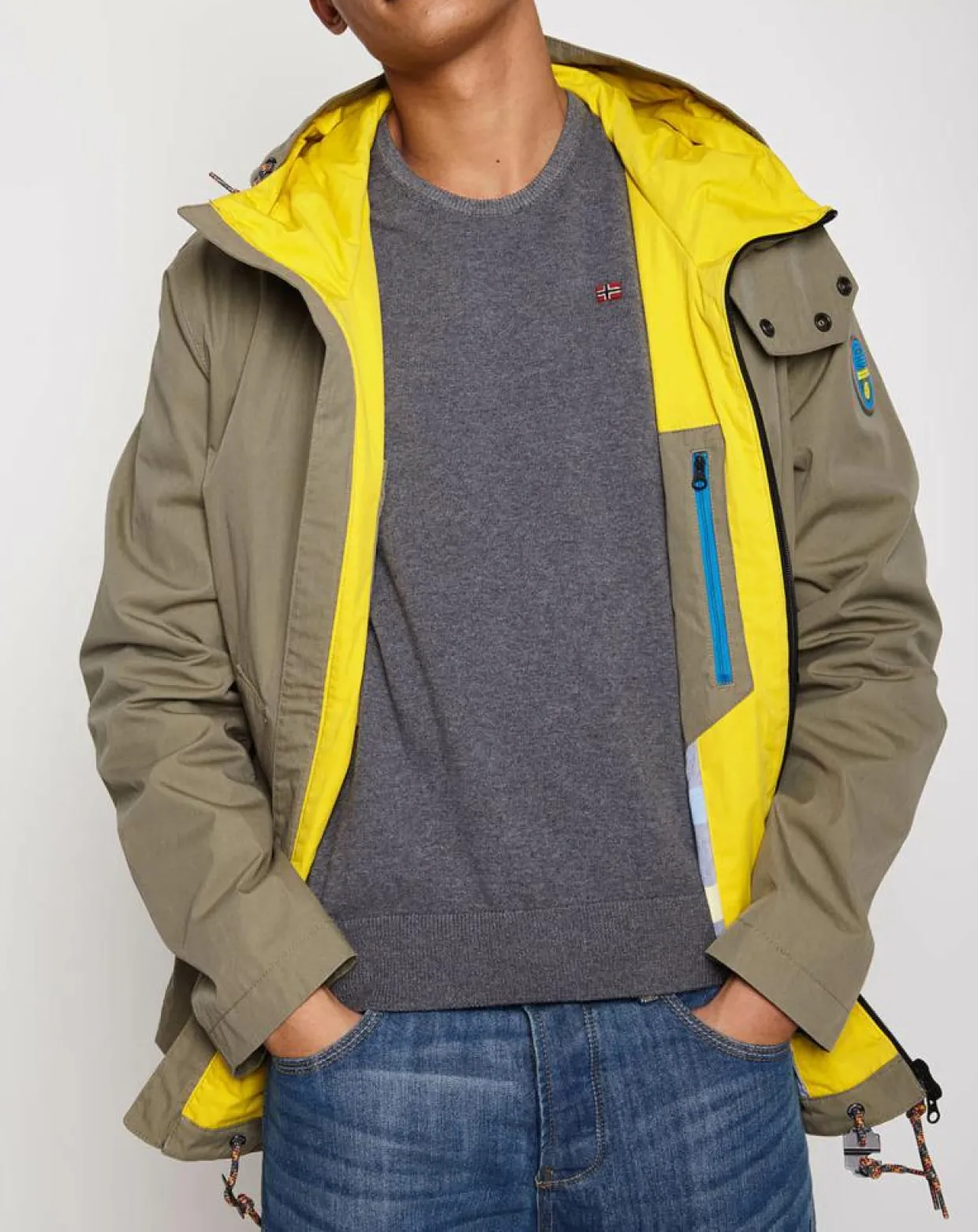 Homme Napapijri Vestes, Blousons^Blouson Alpa kaki