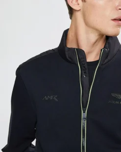 Blouson Aston Martin Racing Jersey bimatière noir-Hackett London
