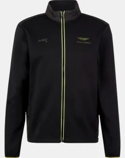Blouson Aston Martin Racing Jersey bimatière noir-Hackett London