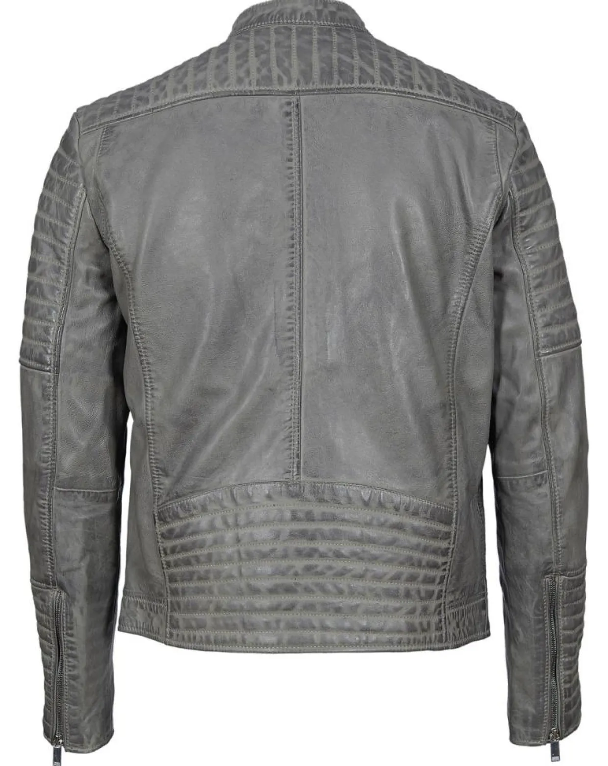 Homme Blue Wellford Vestes, Blousons^Blouson Biker en Cuir Junior gris