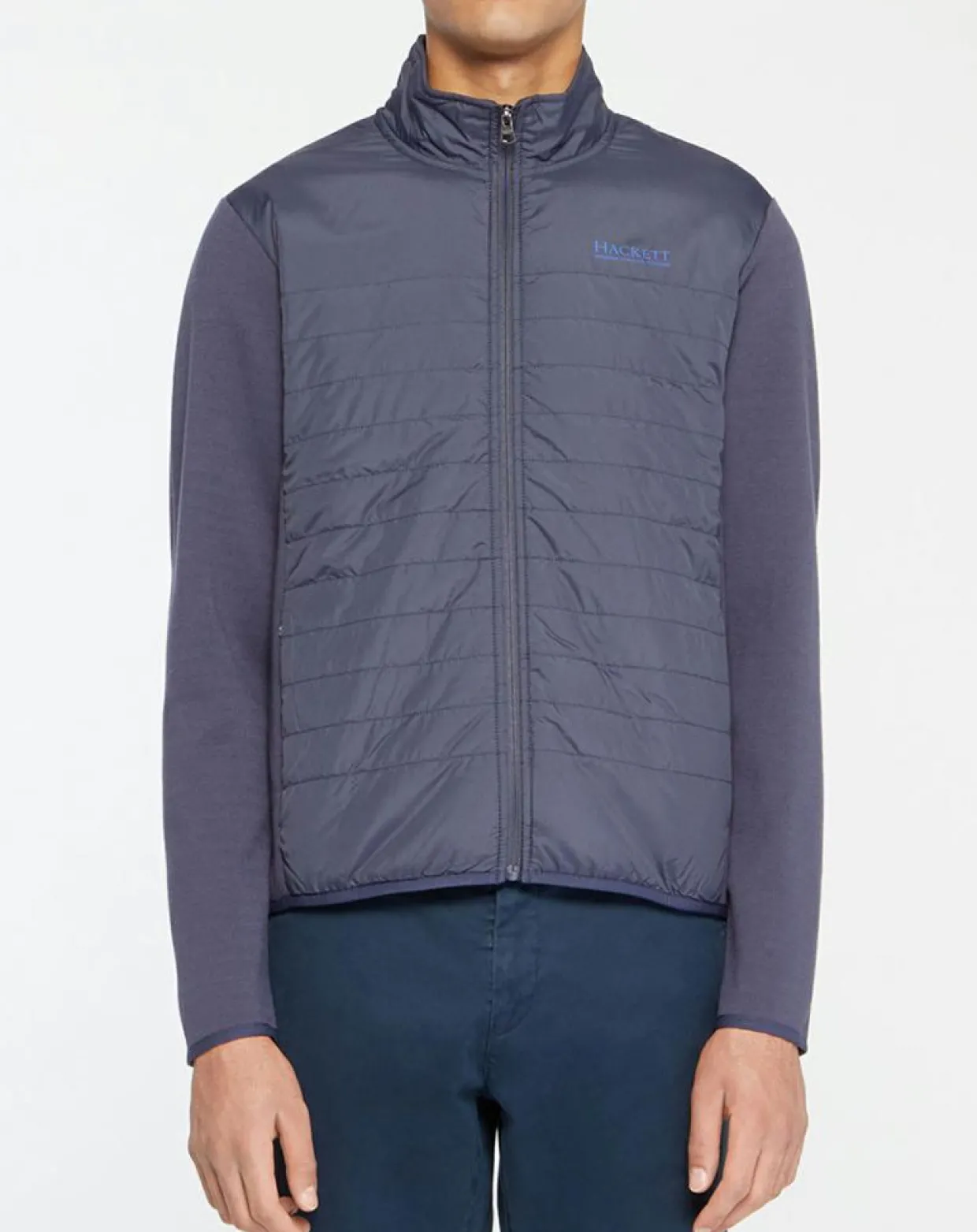 Blouson bi-matière bleu marine-Hackett London Discount