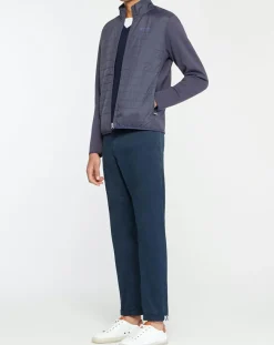 Blouson bi-matière bleu marine-Hackett London Discount