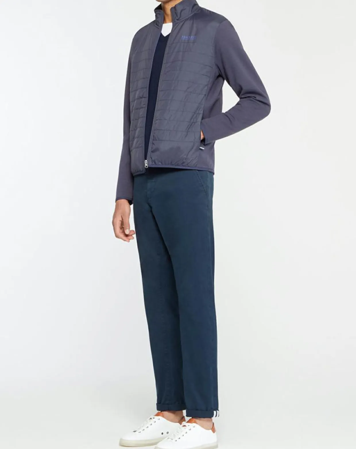 Blouson bi-matière bleu marine-Hackett London Discount