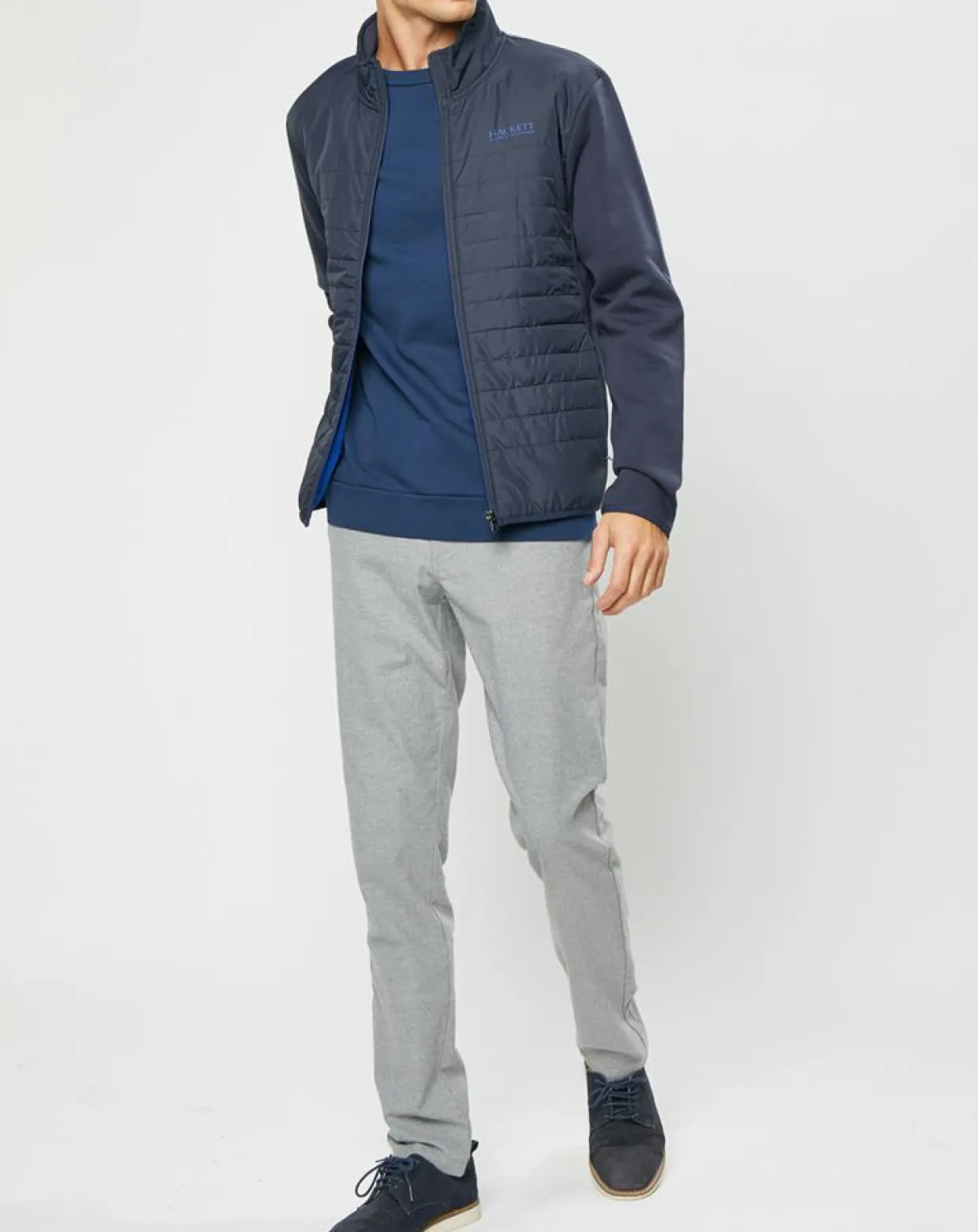 Blouson bi-matière bleu marine-Hackett London Discount