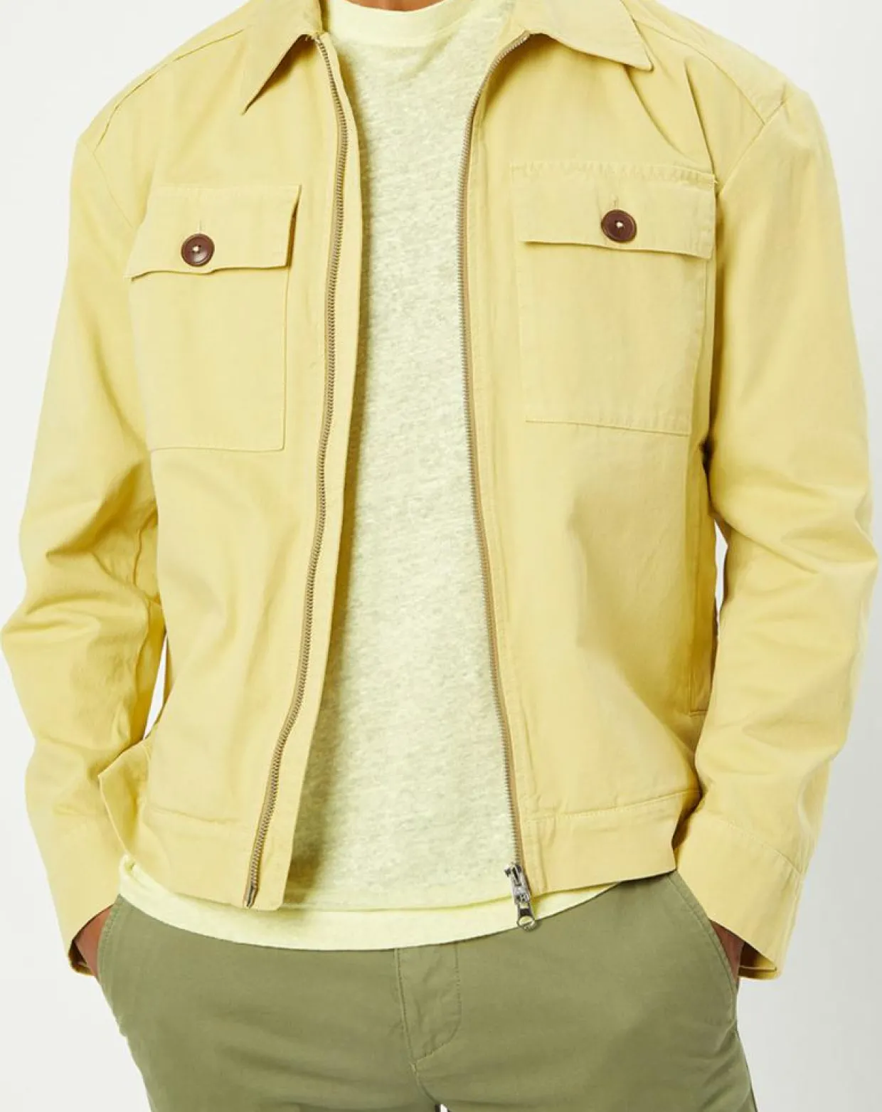 Blouson Coton Organic Double Poche jaune clair-Marc O'Polo Outlet