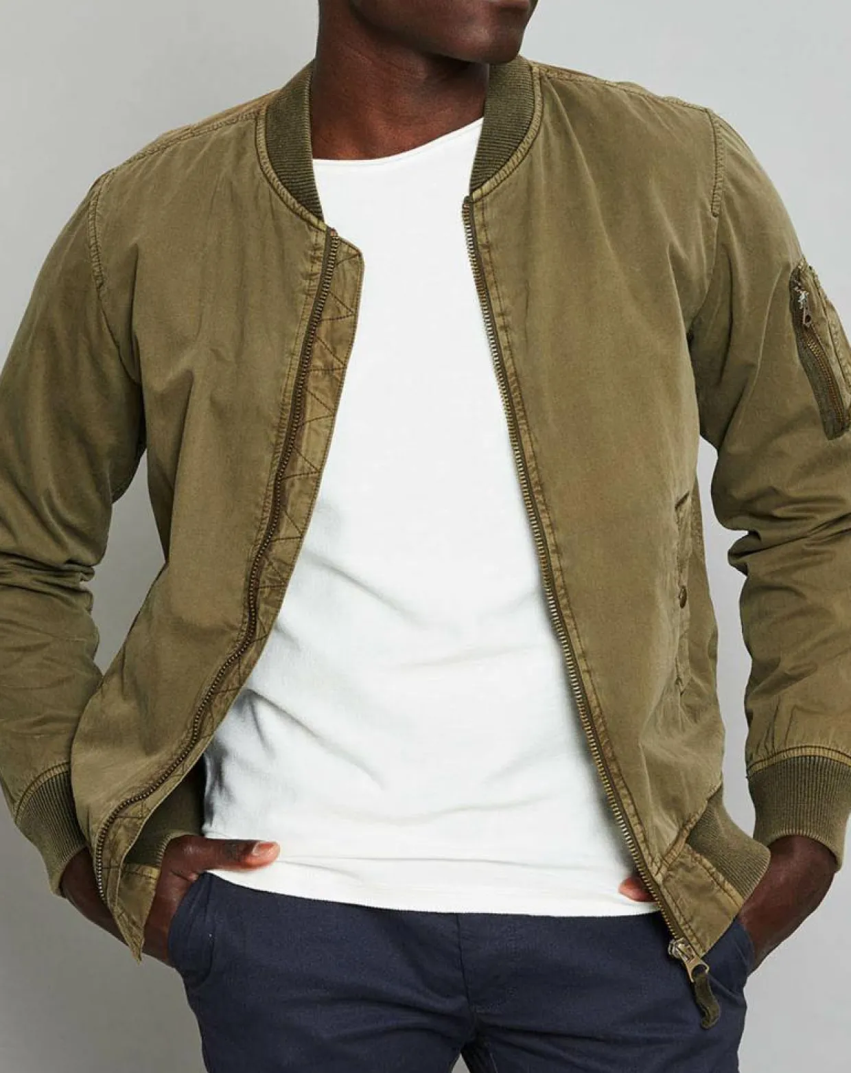 Blouson Cotton Wash kaki-Jack & Jones Sale