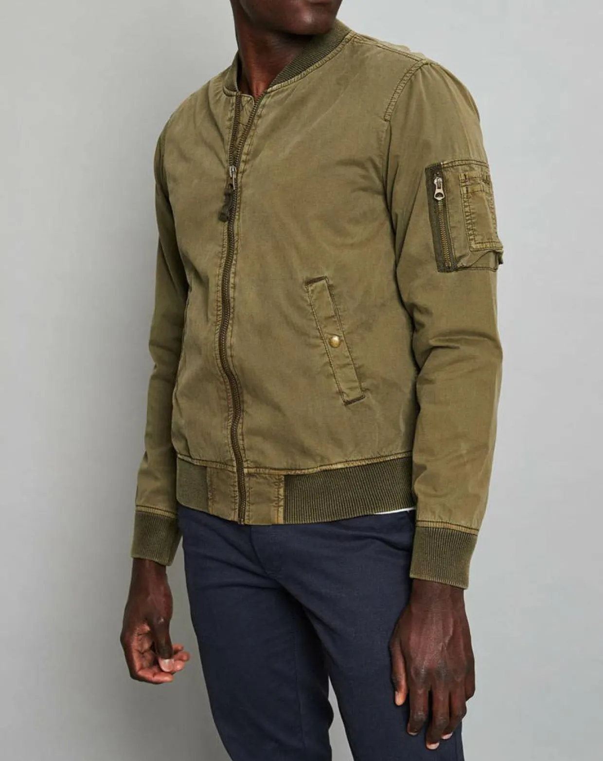 Blouson Cotton Wash kaki-Jack & Jones Sale