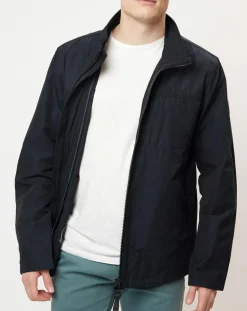 Blouson en coton et nylon bleu marine-Marc O'Polo
