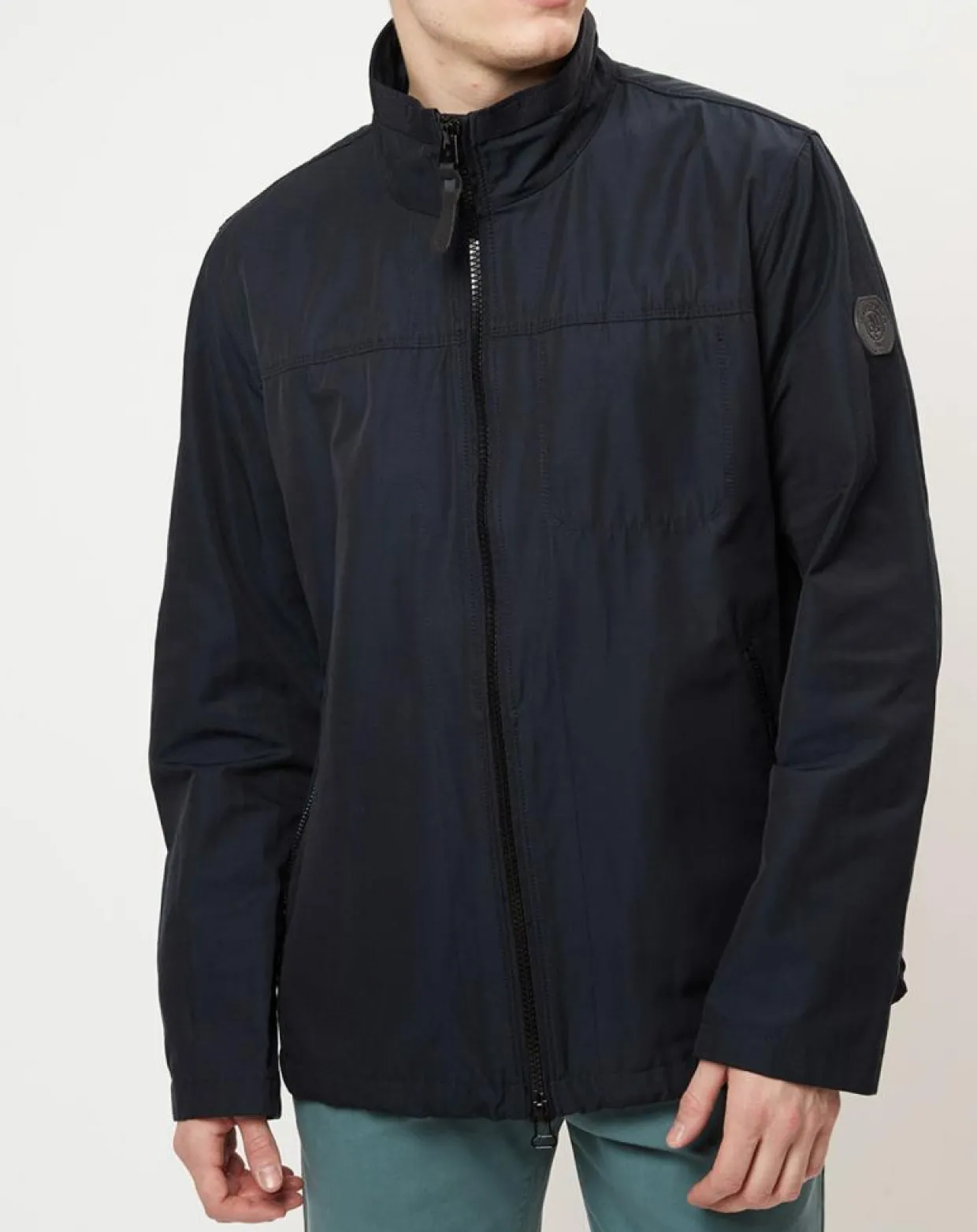 Blouson en coton et nylon bleu marine-Marc O'Polo