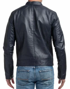 Homme Chyston Vestes, Blousons^Blouson en Cuir Alessandro bleu
