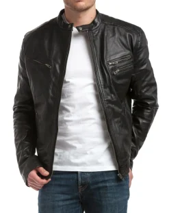 Homme Chyston Vestes, Blousons^Blouson en Cuir Alessandro noir