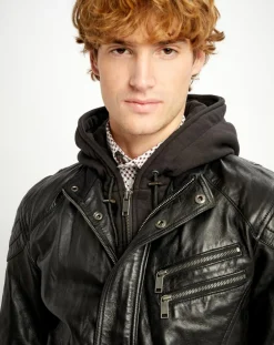 Homme Chyston Vestes, Blousons^Blouson en Cuir Luigi noir