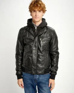Homme Chyston Vestes, Blousons^Blouson en Cuir Luigi noir