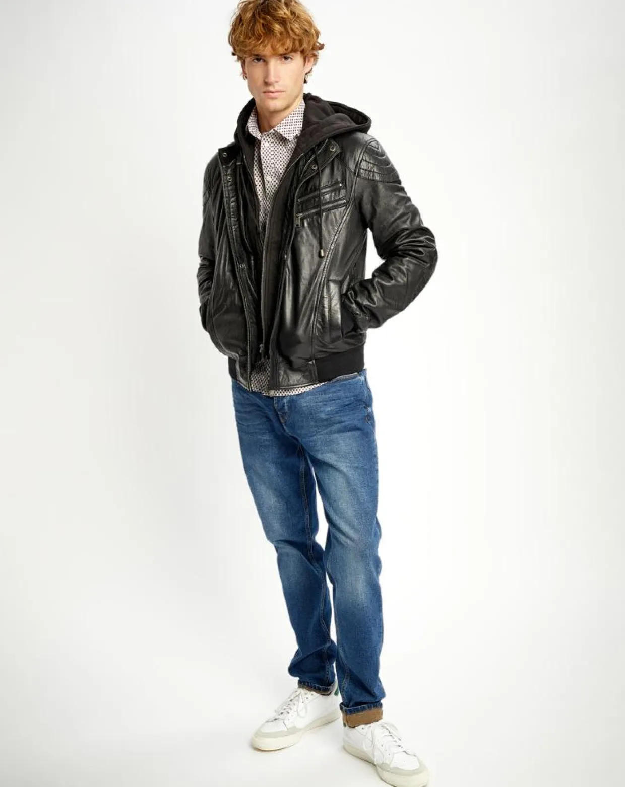 Homme Chyston Vestes, Blousons^Blouson en Cuir Luigi noir