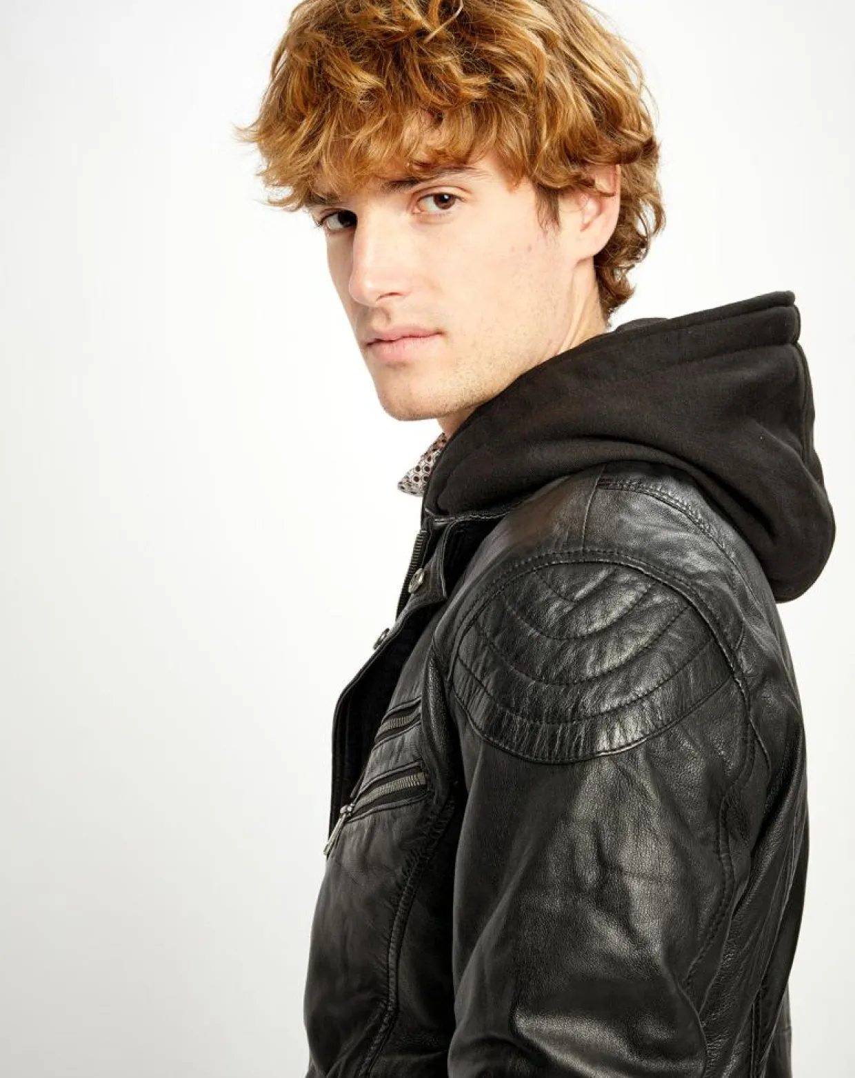 Homme Chyston Vestes, Blousons^Blouson en Cuir Luigi noir