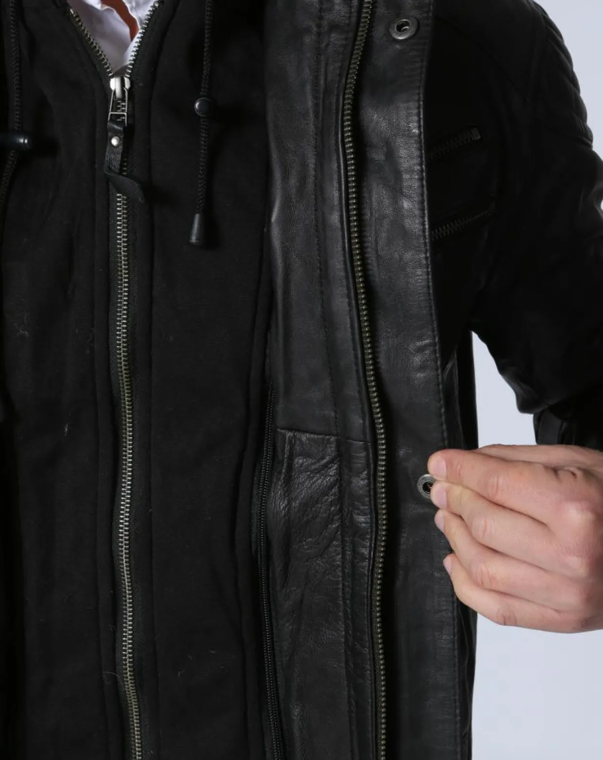Homme Chyston Vestes, Blousons^Blouson en Cuir Luigi noir