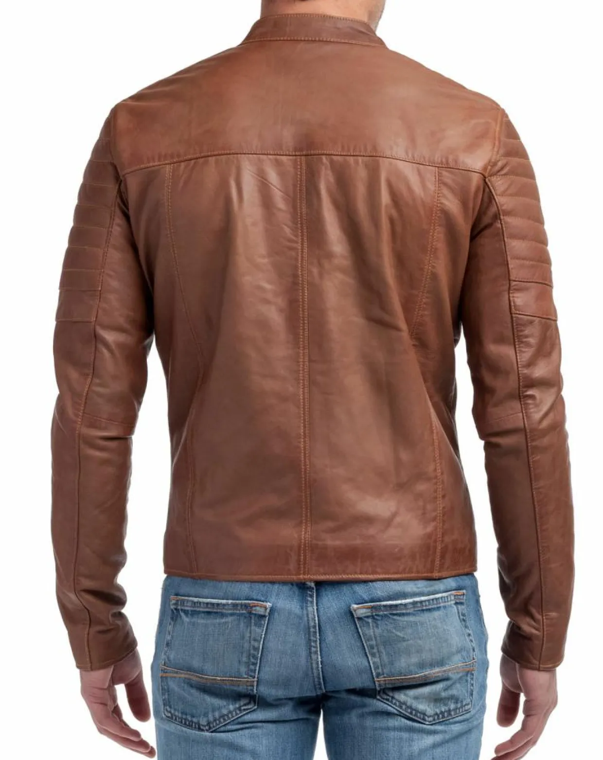 Blouson en Cuir Manuel cognac-Chyston Outlet