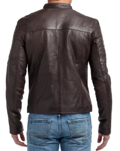 Homme Chyston Vestes, Blousons^Blouson en Cuir Manuel marron