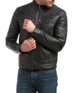 Blouson en Cuir Marcus noir vintage-Chyston Clearance