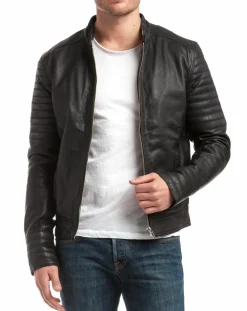 Homme Chyston Vestes, Blousons^Blouson en Cuir Tristan noir