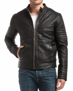 Homme Chyston Vestes, Blousons^Blouson en Cuir Tristan noir