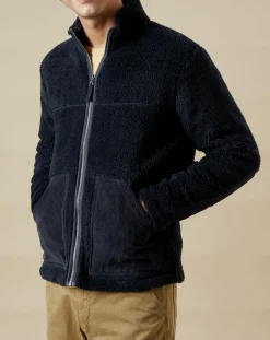 Blouson en Fausse Fourrure Zip marine-Hartford Online