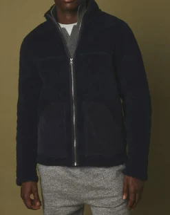 Blouson en Fausse Fourrure Zip marine-Hartford Online