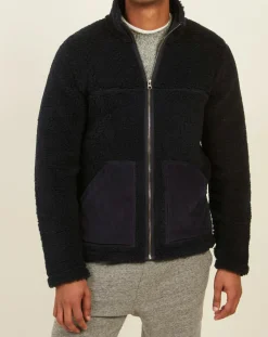 Blouson en Fausse Fourrure Zip marine-Hartford Online