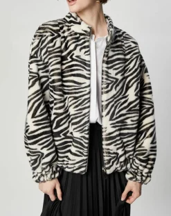Blouson en Fausse Fourrure Comma zèbre blanc/noir-Lou Andrea New