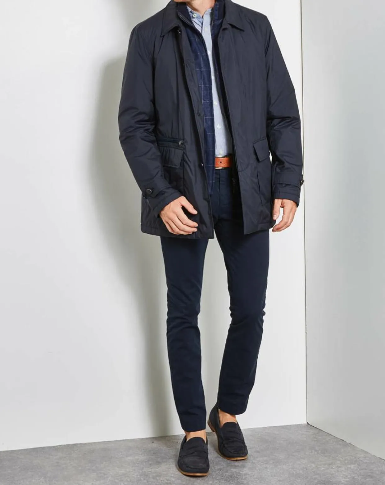 Homme Hackett London Manteaux^Blouson en flanelle Mayfair bleu marine