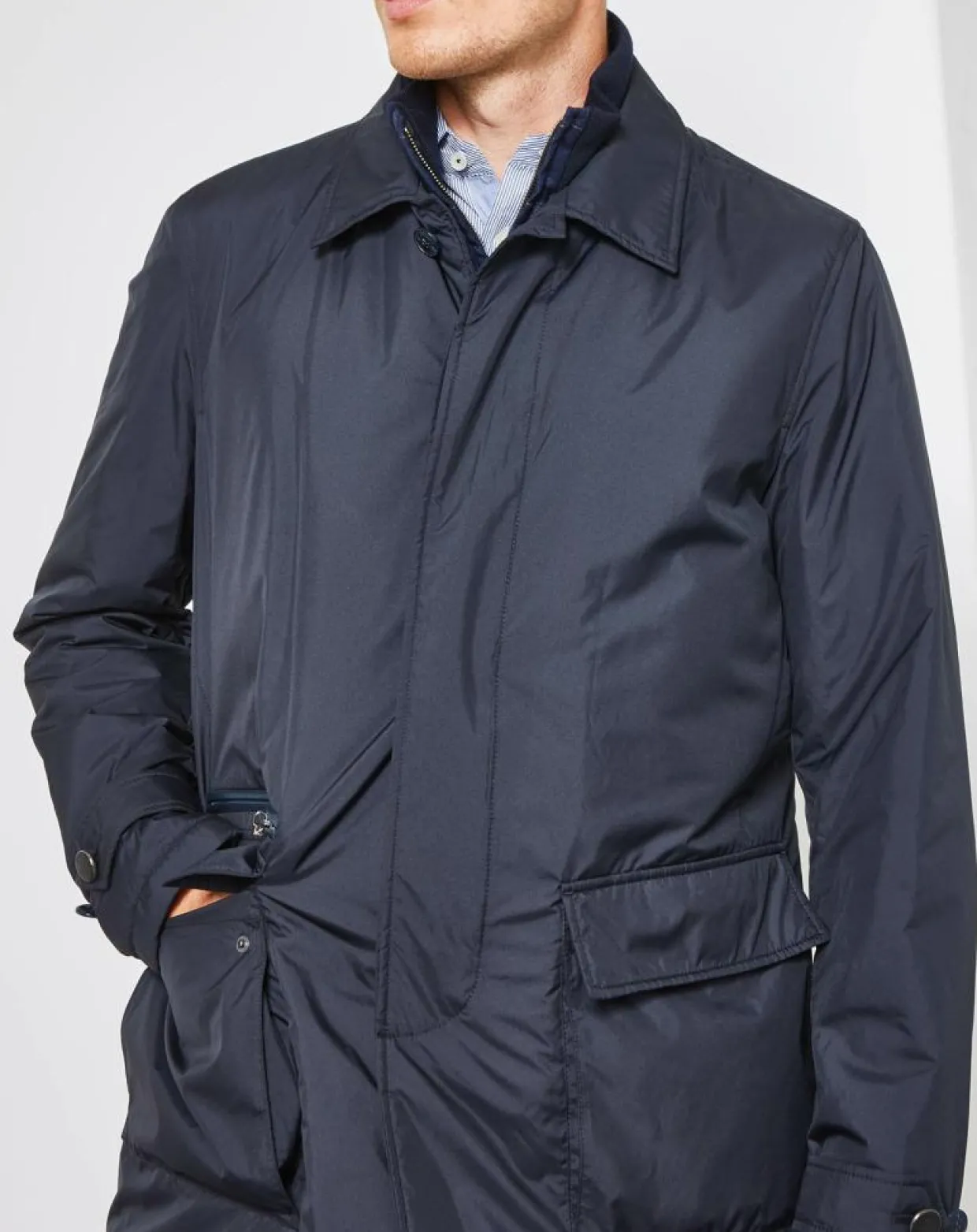 Homme Hackett London Manteaux^Blouson en flanelle Mayfair bleu marine