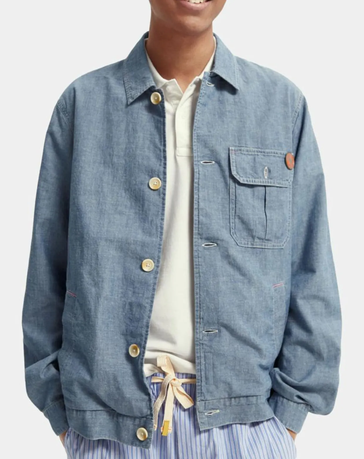 Blouson en Jean Chambray bleu-Scotch & Soda Best