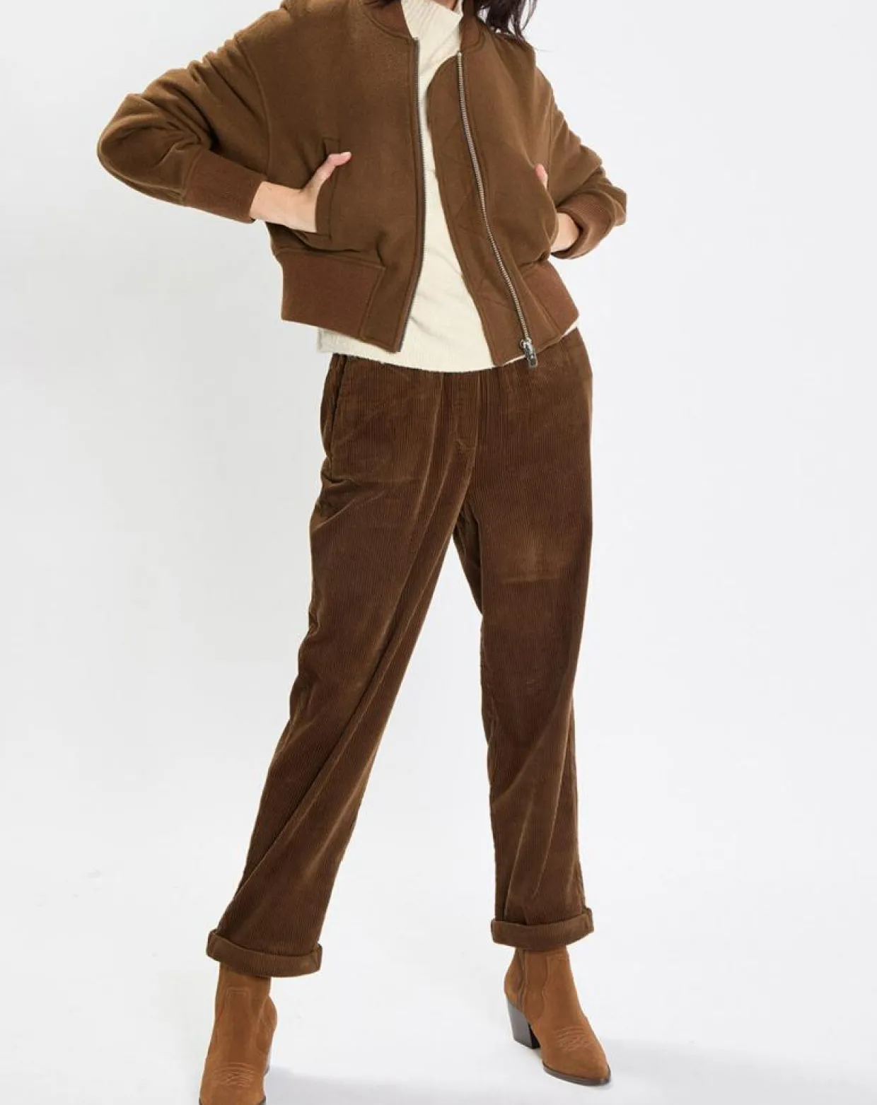 Blouson en Laine mélangée Cropped marron-Marc O'Polo Sale