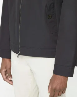 Blouson en toile uni bleu foncé-Hackett London Outlet