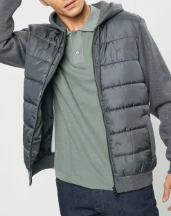 Blouson Hybride bi-matière Jersey gris-Hackett London Discount