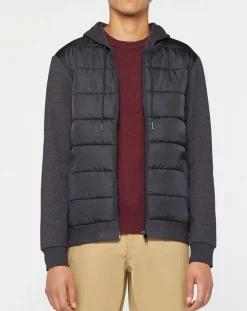 Blouson Hybride bi-matière Jersey gris-Hackett London Discount