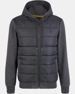 Blouson Hybride bi-matière Jersey gris-Hackett London Discount