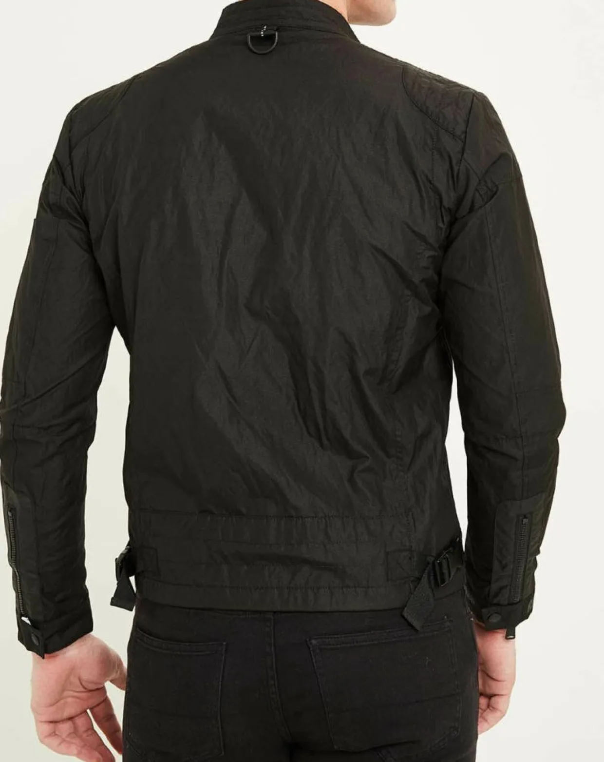 Homme Replay Vestes, Blousons^Blouson Motard Nylon noir
